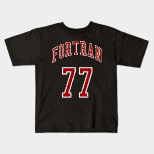 FORTRAN 77 Programming Language Old School Programmer Design Kids T-Shirt